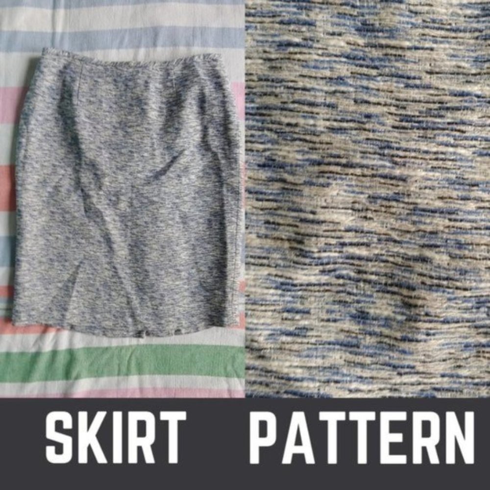 Calvin Klein Cotton/Wool Blend Tweed Pencil Skirt